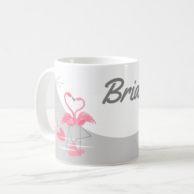 Flamingo Love Large Moon Bride mug (Front Left)
