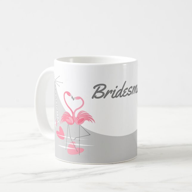 Flamingo Love Large Moon Bridesmaid mug (Front Left)