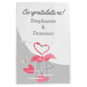 Flamingo Love Large Moon Congratulations medium Gift Bag