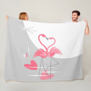 Flamingo Love Large Moon fleece large horizontal