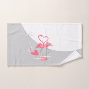Flamingo Love Large Moon hand towel horizontal
