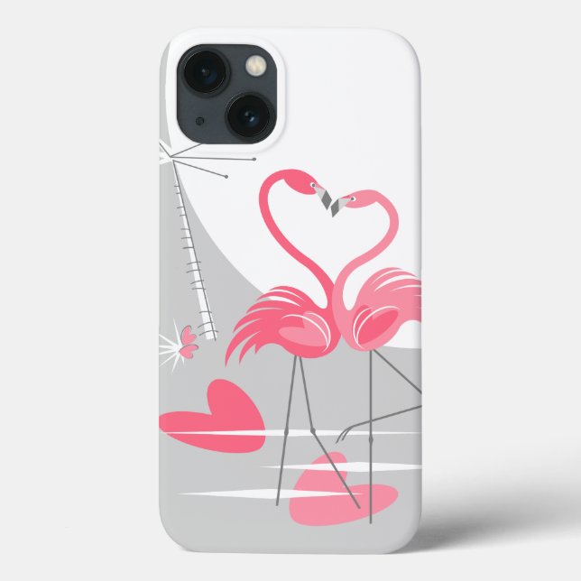 Flamingo Love Large Moon IPad  case vertical (Back)