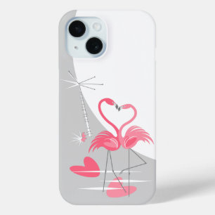 Flamingo Love Large Moon iPhone case vertical