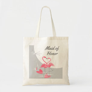 Flamingo Love Large Moon Maid of Honour tote Bag