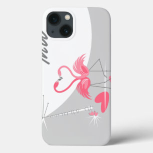 Flamingo Love Large Moon Monogram IPad case