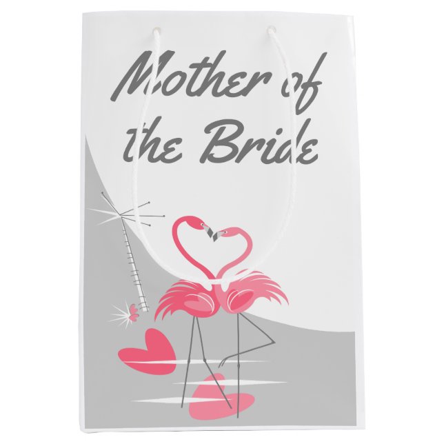 Flamingo Love Large Moon Mother of Bride medium Gift Bag (Front)
