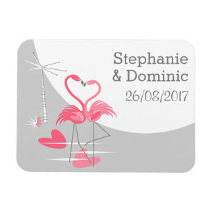 Flamingo Love Large Moon Names Date flexible Magnet