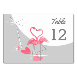 Flamingo Love Large Moon table card landscape