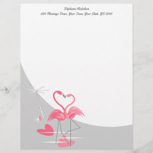 Flamingo Love Large Moon Text letterhead