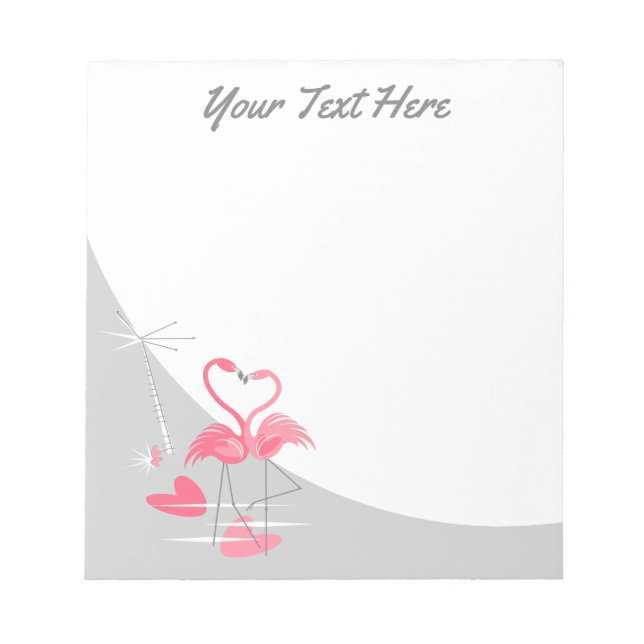 Flamingo Love Large Moon Text notepad (Front)