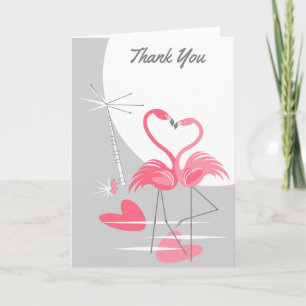 Flamingo Love Large Moon Thank You Card