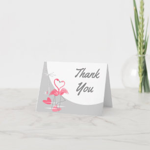 Flamingo Love Large Moon Thank You text note card