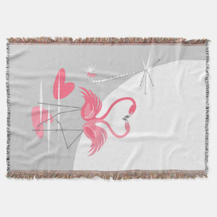 Flamingo Love Large Moon throw blanket vertical