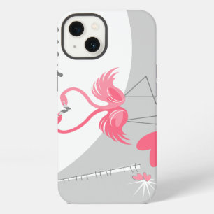 Flamingo Love Moon Monogram IPad Mini horizontal iPhone 13 Case