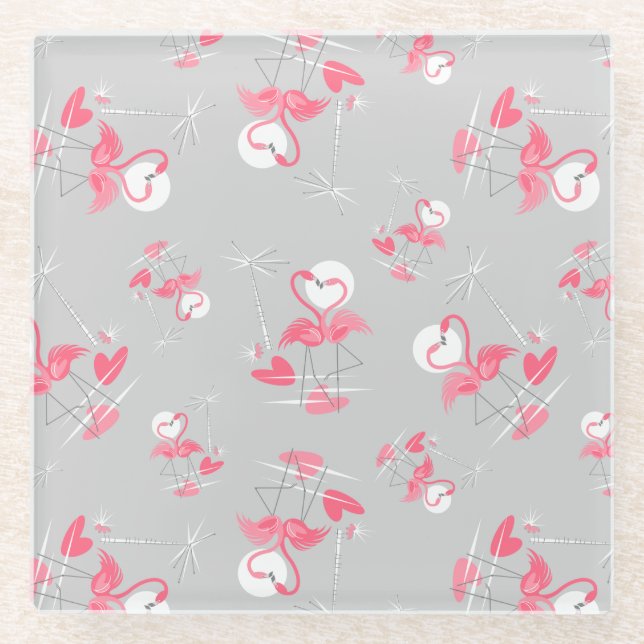 Flamingo Love Multi coaster glass (Front)