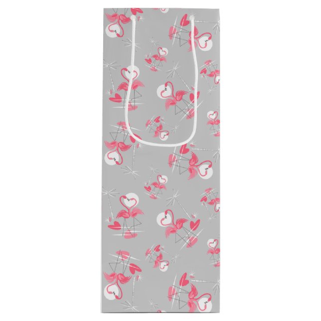 Flamingo Love Multi gift bag wine (Front)
