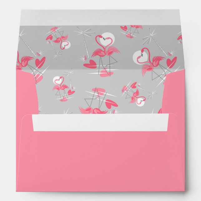 Flamingo Love Multi inside pattern envelope pink (Back (Bottom))