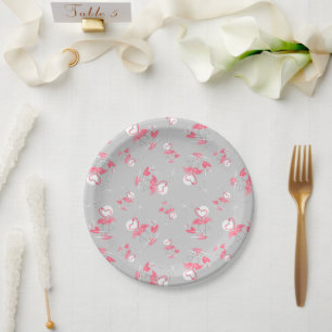 Flamingo Love Multi paper plates