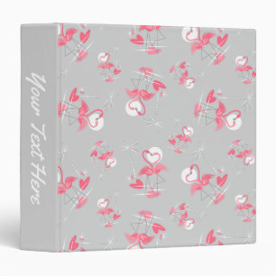 Flamingo Love Multi spine text ring binder