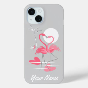 Flamingo Love Name iPhone case
