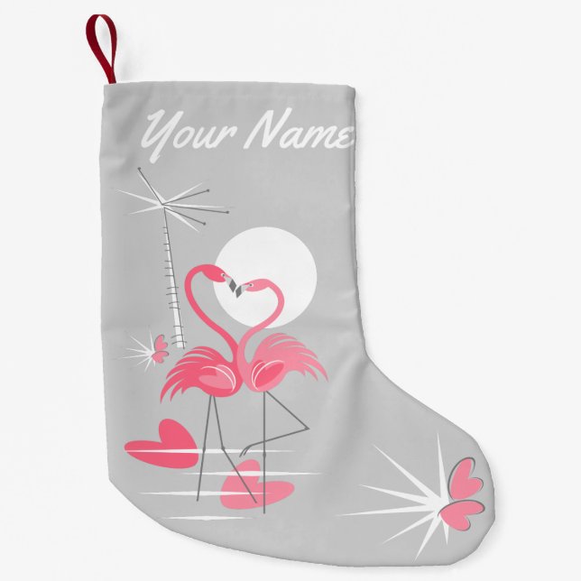 Flamingo Love Name stocking two-sided (Front)