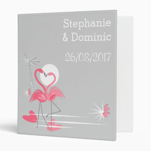 Flamingo Love Names Date ring binder