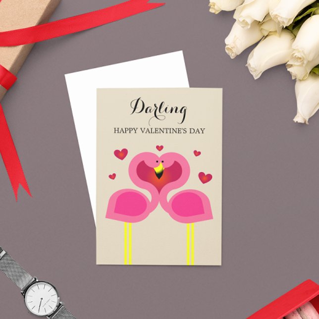 Flamingo Love Personalized Valentines Day Card (Creator Uploaded)