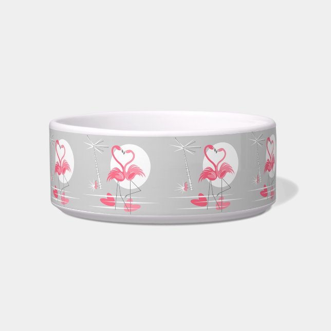 Flamingo Love pet bowl medium (Front)