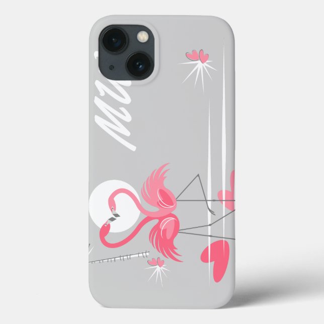 Flamingo Love Side Monogram  IPad Mini horizontal Case-Mate iPhone Case (Back)