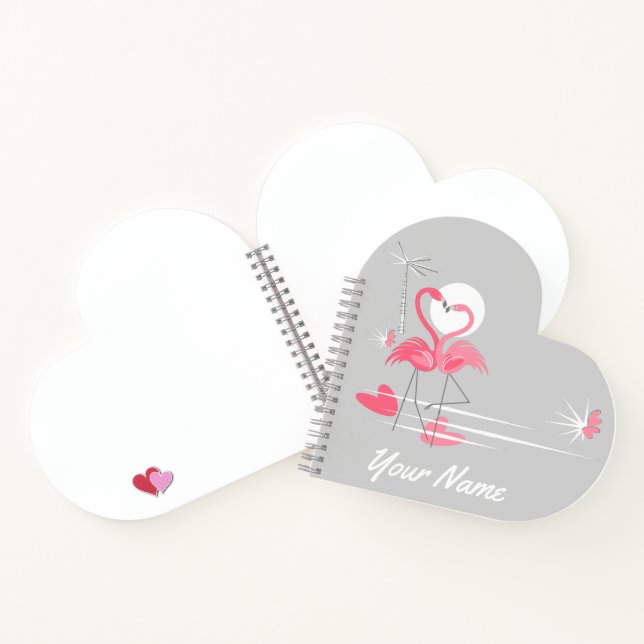 Flamingo Love Side Name notebook heart (Inside)