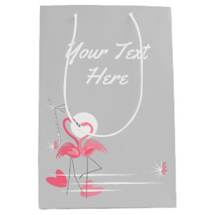 Flamingo Love Side Text medium Gift Bag
