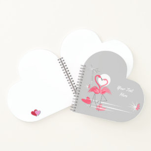 Flamingo Love Side Text notebook heart