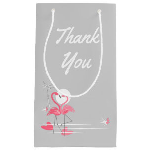 Flamingo Love Side Thank You small Gift Bag