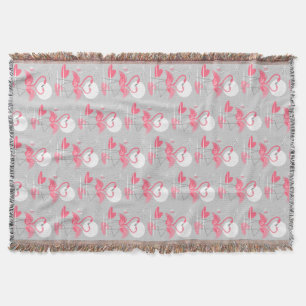 Flamingo Love Tiled throw blanket vertical