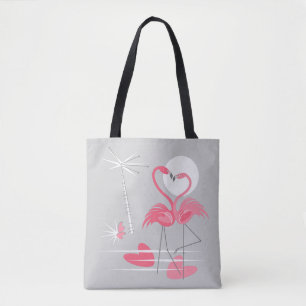 Flamingo Love tote bag multi back