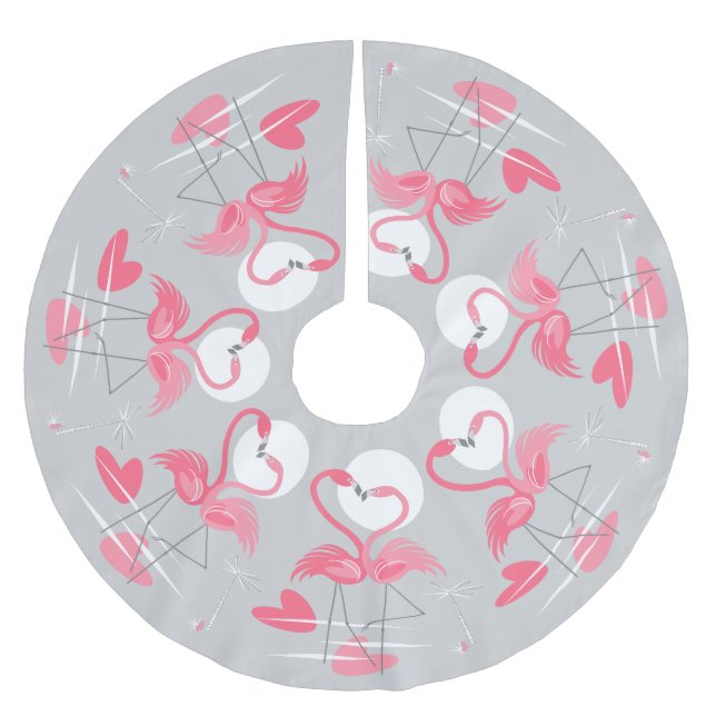 Flamingo Love tree skirt (Front)
