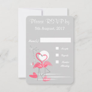Flamingo Love wedding RSVP Invitation