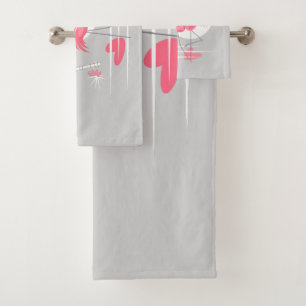 Flamingo Love Wide towel set