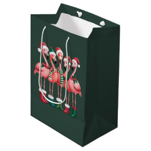 Flamingo Lover Gift Christmas Merry Xmas Medium Gift Bag