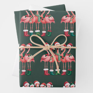 Flamingo Lover Gift Christmas Merry Xmas Wrapping Paper Sheet