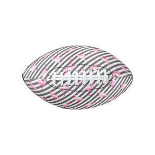 Flamingo Lover Pink Bird Diagonal Stripes Football