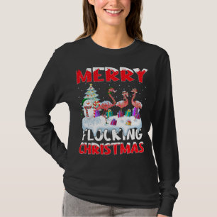 Flamingo Lover Xmas Gift Merry Flocking Christmas T-Shirt