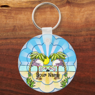 Flamingo lovers  keychain