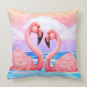 Flamingo Lovers Throw Pillow