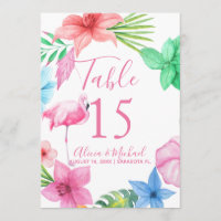 Flamingo luau tropical floral wreath wedding