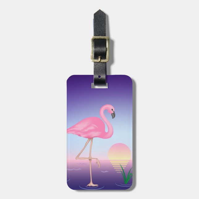 Flamingo Luggage Tag (Front Vertical)