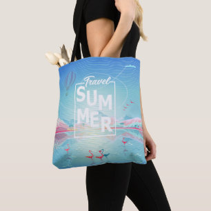 Flamingo Magic Travel Tropical Sea Beach Trendy Tote Bag