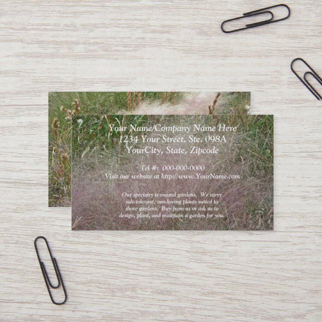 Flamingo Marsh Grass at the Shore Business Card (Front/Back In Situ)