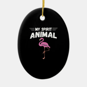 Flamingo Men Women Kids My Spirit Animal Ceramic Ornament