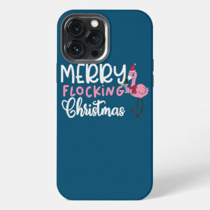 Flamingo Merry Christmas in July Santa Cap Funny iPhone 13 Pro Max Case